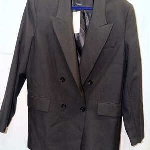 Classic Black Double-Breasted Blazer